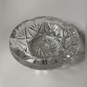 Bohemian Lead Crystal Ashtray 8 Point Star